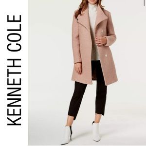 Kenneth Cole Asymmetrical Bouclé Walker Coat